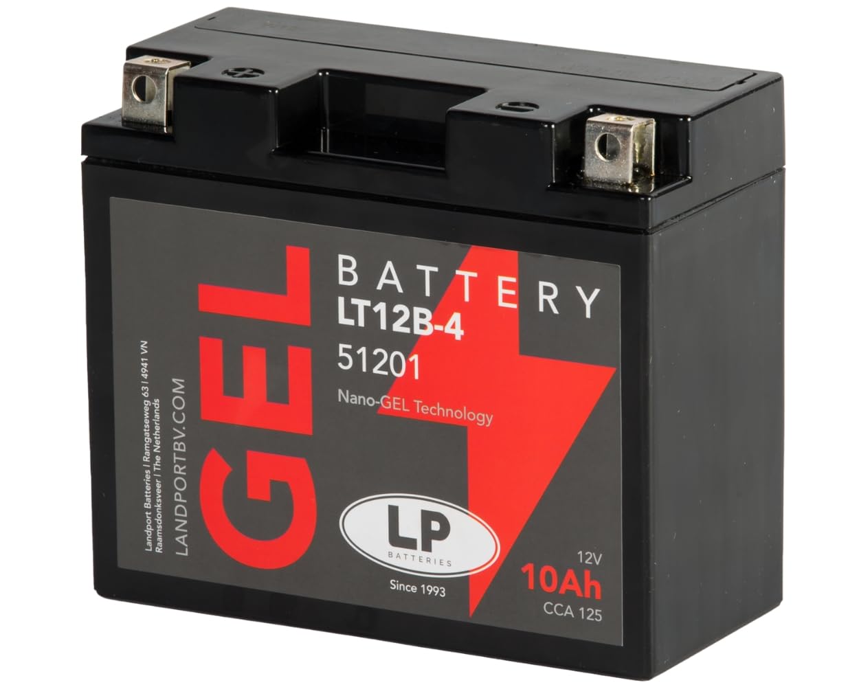 LANDPORT Batterie LT12B-4 Gel 12V 10Ah, 150x70x130mm kompatibel für Ducati 1098, 1198, 748 R, 848, 996, 998, Diavel, Monster, Hypermotard, Yamaha FZ6, YT14B-BS von Unbekannt