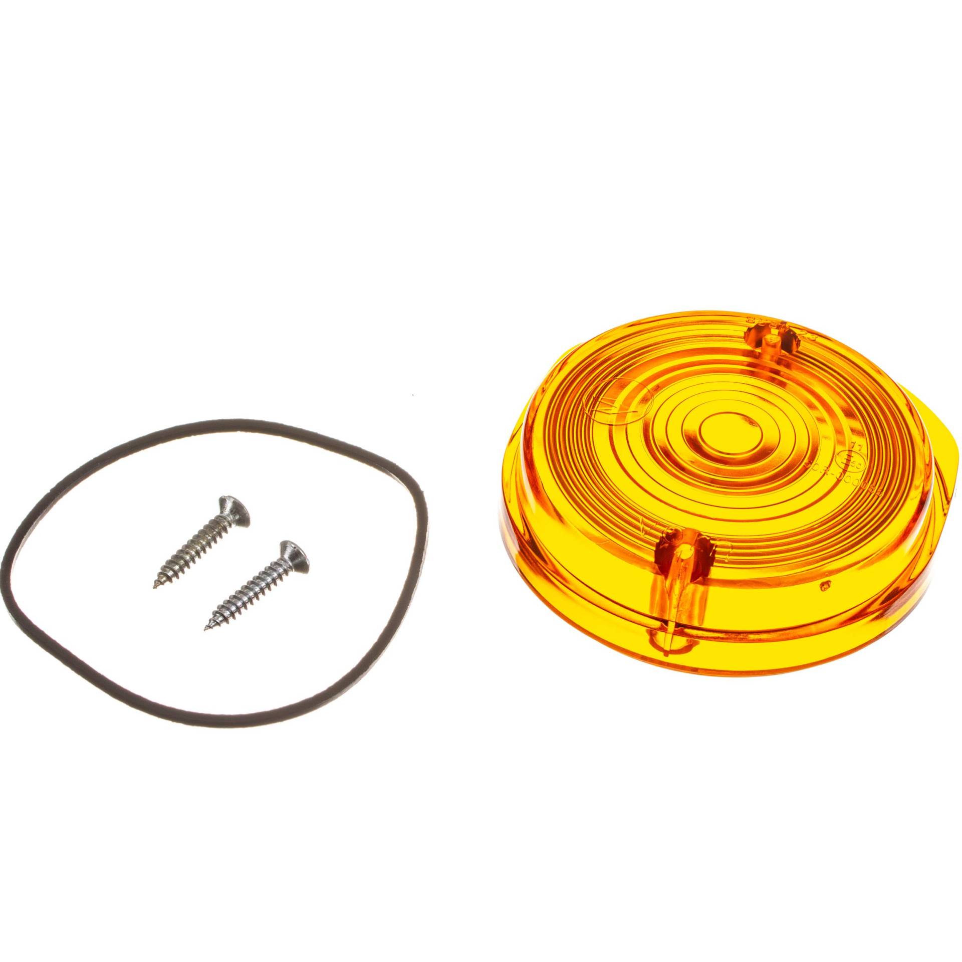 MZA-Flügel Blinkerkappe vorn, rund, orange inkl. Gummidichtring + Schrauben - Simson S50, S51, S70, SR50, SR80 - MZ ETZ, TS von MZA