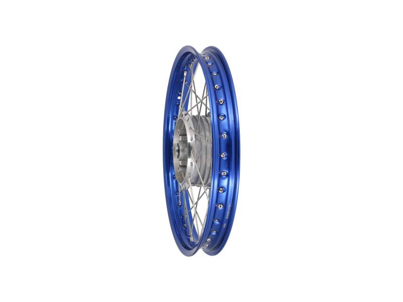 MZA Speichenrad 1,5 x 16"" Alufelge, Blau eloxiert, Edelstahlspeichen - Simson S50, S51, KR51 Schwalbe, SR4 von MZA