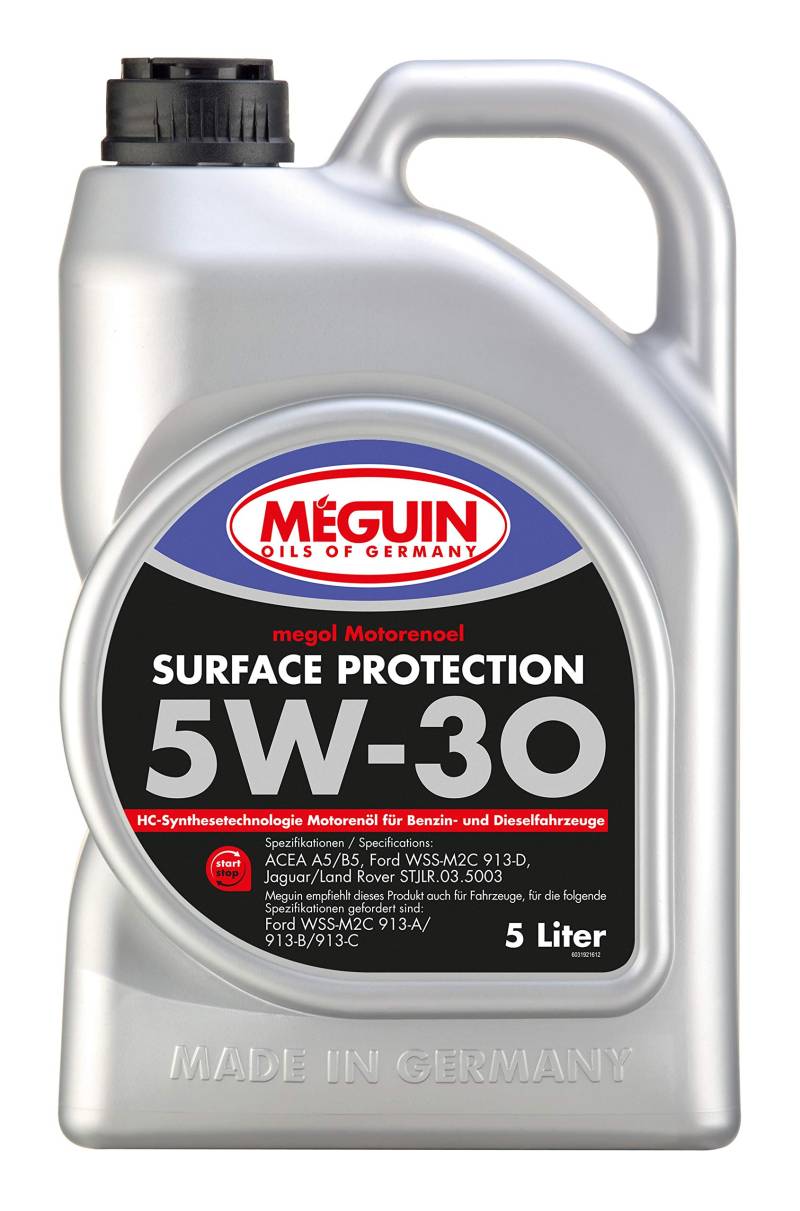 Meguin Megol Surface Protection SAE 5W-30 | 5 L | Synthesetechnologie Motoröl | Art.-Nr.: 3192, farblos von Meguin