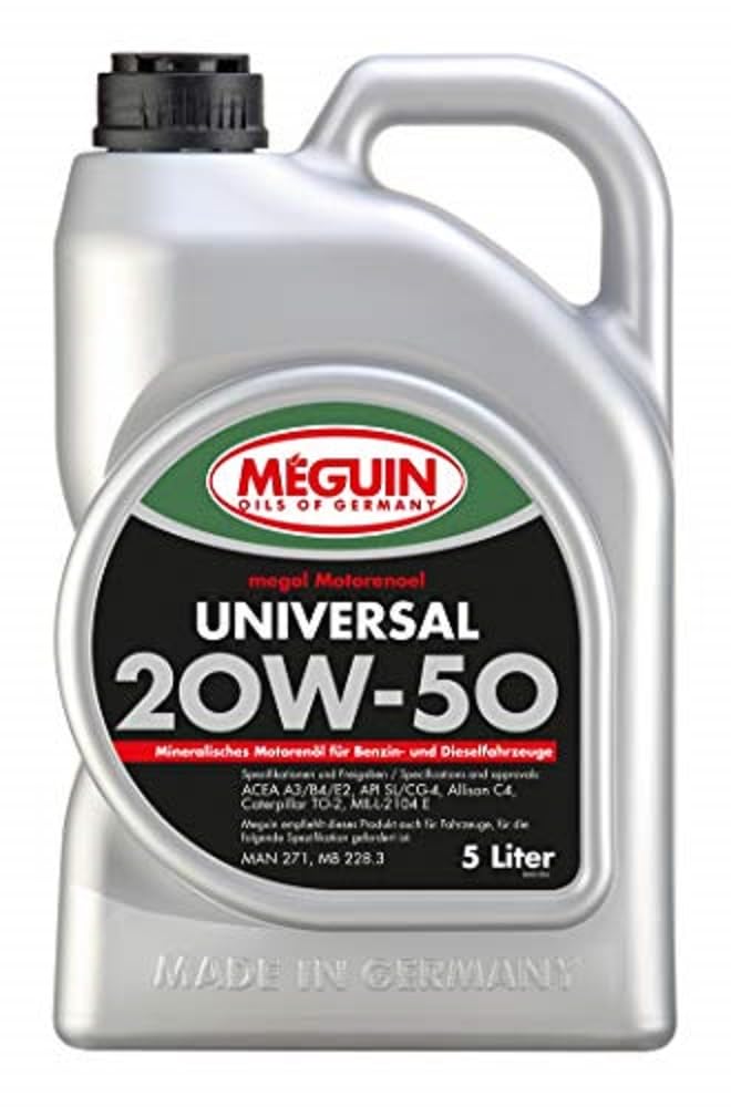 Meguin Megol Universal SAE 20W-50 | 5 L | mineralisches Motoröl | Art.-Nr.: 4381, farblos von Meguin