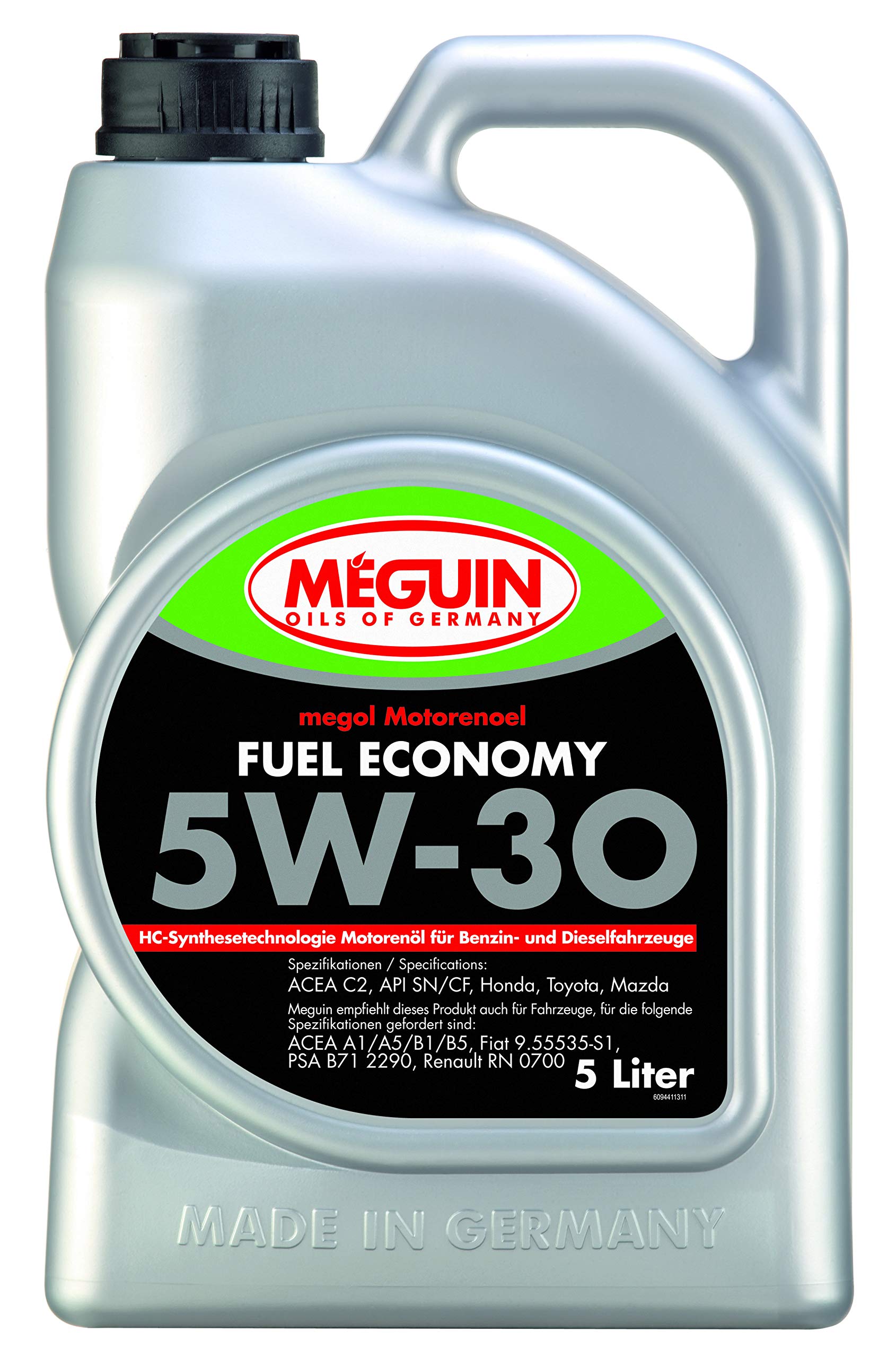 Meguin Megol Fuel Economy SAE 5W-30 | 5 L | Synthesetechnologie Motoröl | Art.-Nr.: 9441, farblos von Meguin