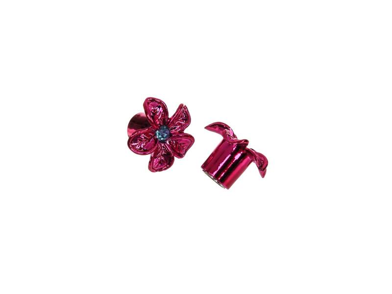 Replika Set: 2x Ventilkappe Blume, Pink eloxiert von Unbekannt