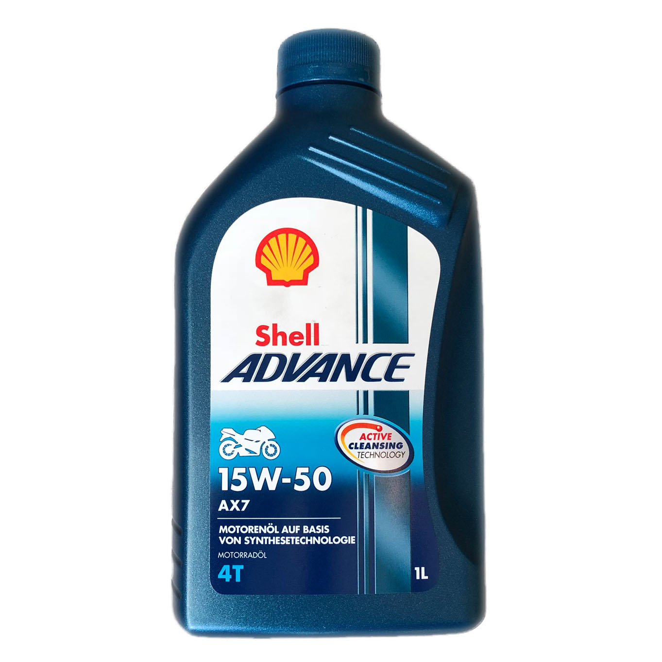 Shell 1504001 Motoröl Advance 4T AX7 15W-50, 1 L, 22.10x11.70x22.10 von Shell