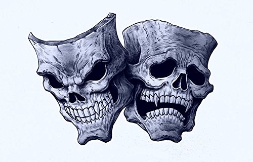 Theater Masken Aufkleber Sticker Schädel Skulls ca. 11x8 cm Autoaufkleber lachen weinen von stickerdealer_chupacabra