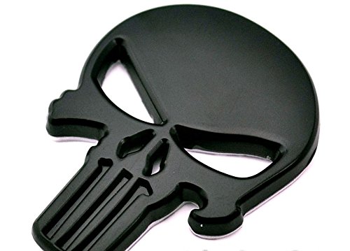 Unbekannt 3D Autoaufkleber Marvell Skull Punisher Metall schwarz, Totenkopf von Unbekannt