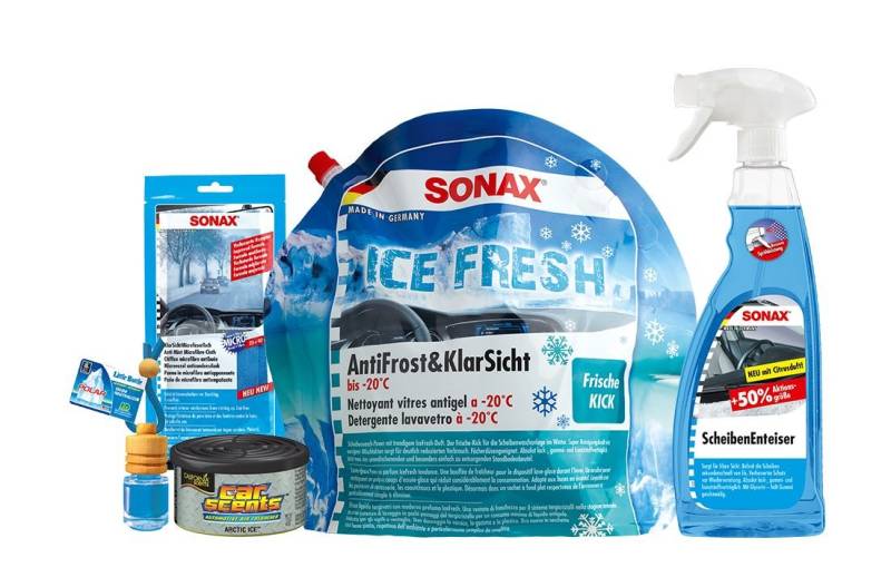 Unbekannt 5-teiliges, SONAX Winterset, Duftpaket, Brüller-Paket (ScheibenEnteiser, AntiFrost&KlarSicht, California Car Scents, Little Bottle, MikrofaserKlarsichtTuch) von Unbekannt