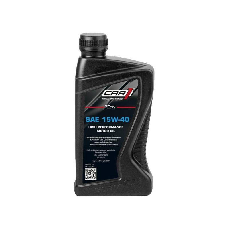 Unbekannt CAR1 Motoröl 15W-40 Multi High Performance Motor Motoren Öl Benzin Diesel Ottomotor Benzinmotor Dieselmotor Engine Oil 1L von Unbekannt