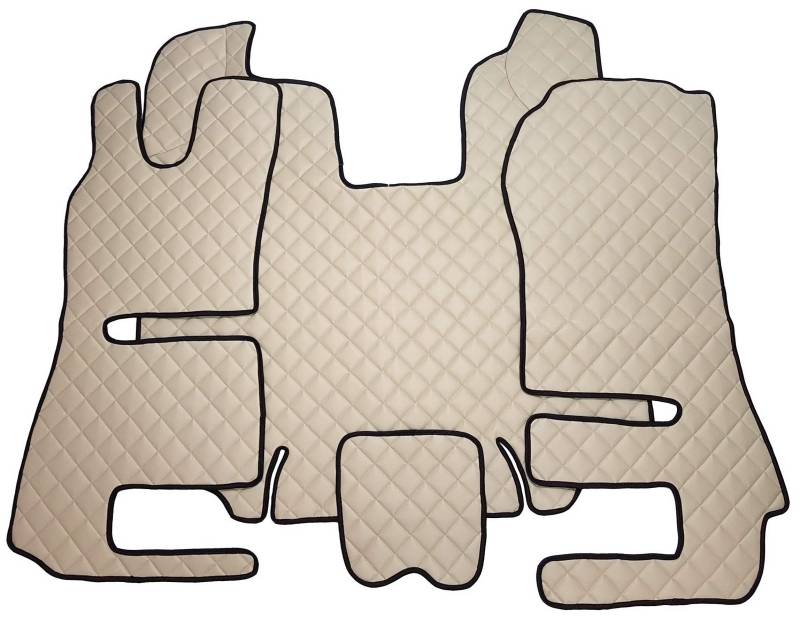 Unbekannt Fußmatten und Motorabdeckung für Truck R 2014+ LKW Zubehör AUTOMATIKGETRIEBE Umweltfreundlichem Kunstleder Beige von Unbekannt