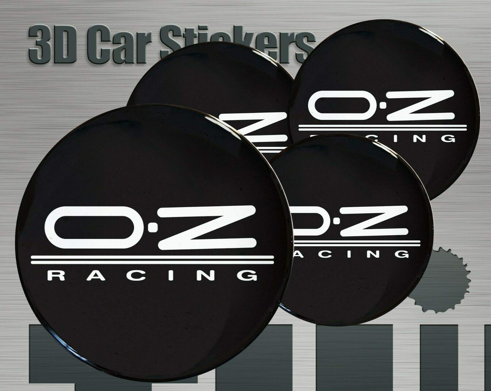 Unbekannt OZ Racing 4 Stück 55mm Aufkleber Emblem für Felgen Nabendeckel Radkappen von Unbekannt