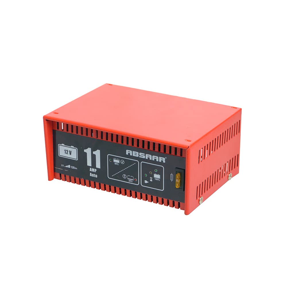 ABSAAR 121101132 Absaar elektronisches Batterieladegerät 11 A 12 V, Schwarz/Rot von Absaar