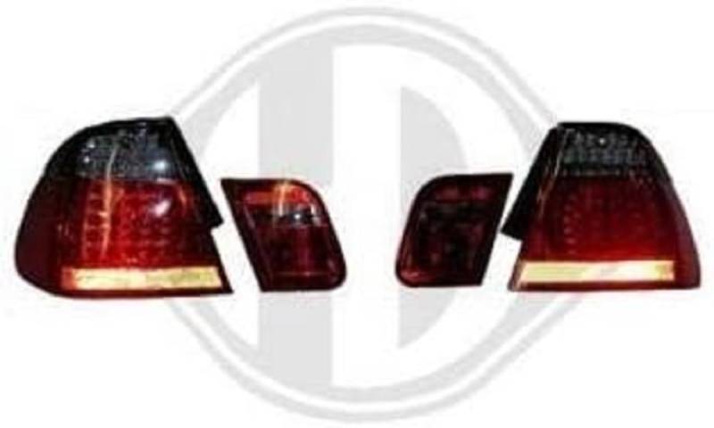 in.pro. 1214898 HD LED Rückleuchten BMW E46 Baujahr: 01-05, 4-türig, 4-teilig, klarglas, rot-schwarz von in.pro.