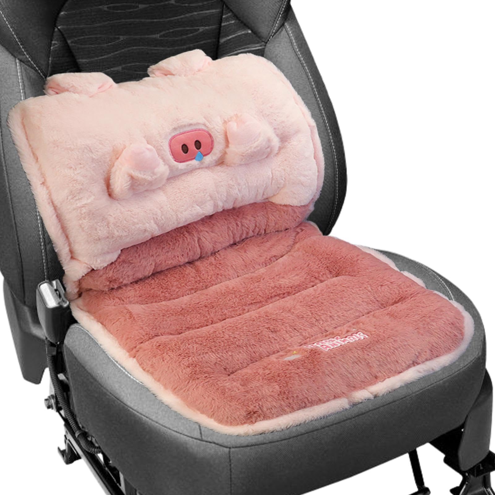 Animal Plush Car Seat Cushion, Soft Comfort Seats Protector Pad, Easy Install Seat Protectors, Cozy Cute Animal Seat Covers 18.11x29.53" for Truck, Cars, Chair (Brown, Pink) von Ungtyb