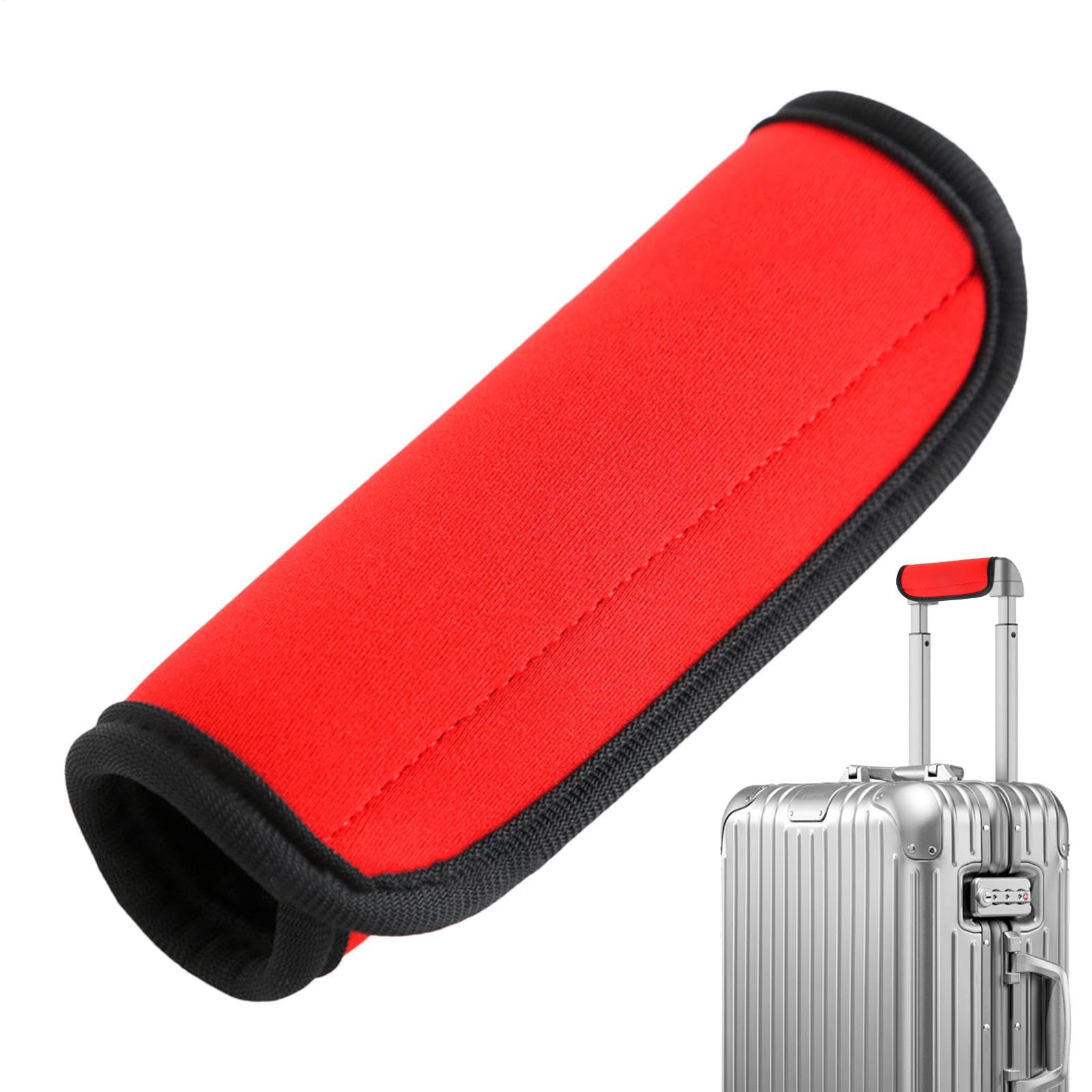 Luggage Handle Wrap, Neopren Grip Cover, Suitcase Identifier, Soft Comfort Padding, Travel-Friendly Design 4 Pack, Airport and Airplane Use, 14.5x15.5cm Red Green Blue Orange von Ungtyb