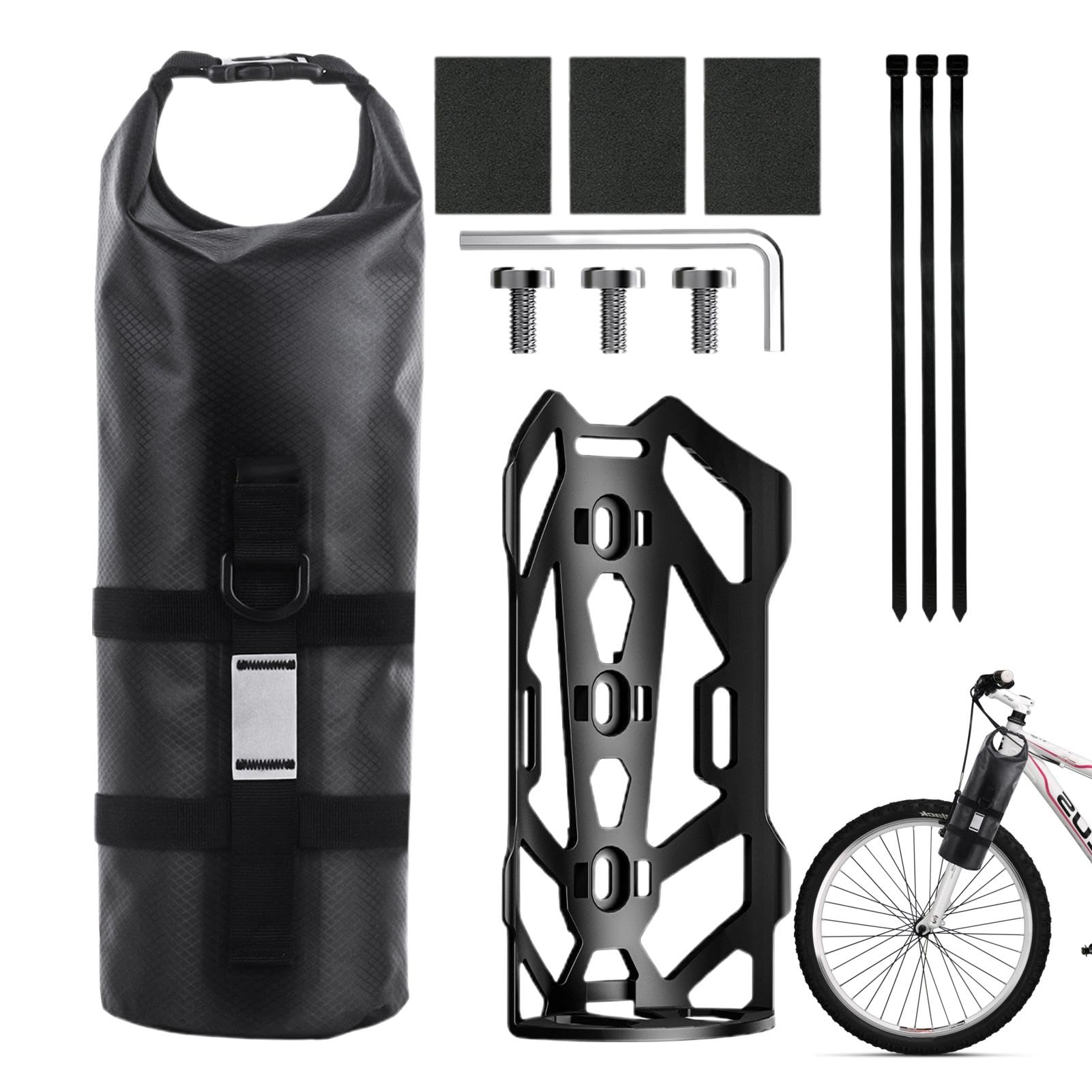 Ungtyb 5L Waterproof Bikes Bag, sturdy Bikes Panniers, Rack Trunk Bikes Bag, Bikes Front Fork Bags, Bikes Fork Storage Bags, Front Fork Bag Cycling, Waterproof Panniers for Bikes von Ungtyb