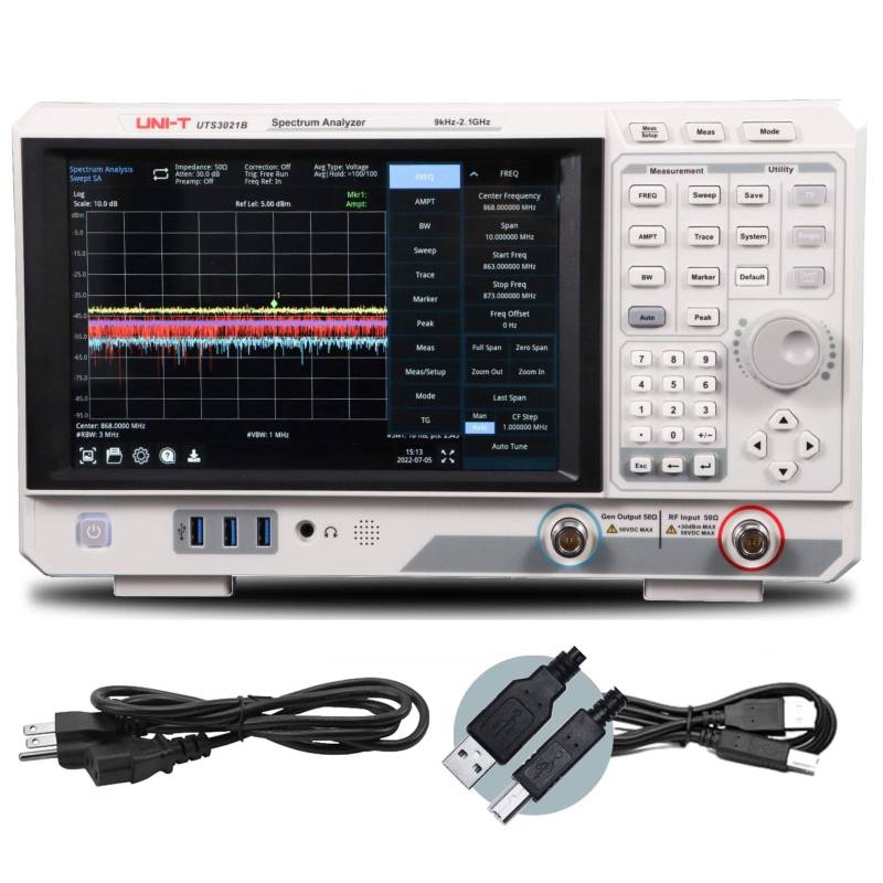 UNI-T UTS3021B Spektrumanalysator Touchscreen 9kHz~2,1GHz RBW 1Hz~3MHz 6x traces von Uni-T