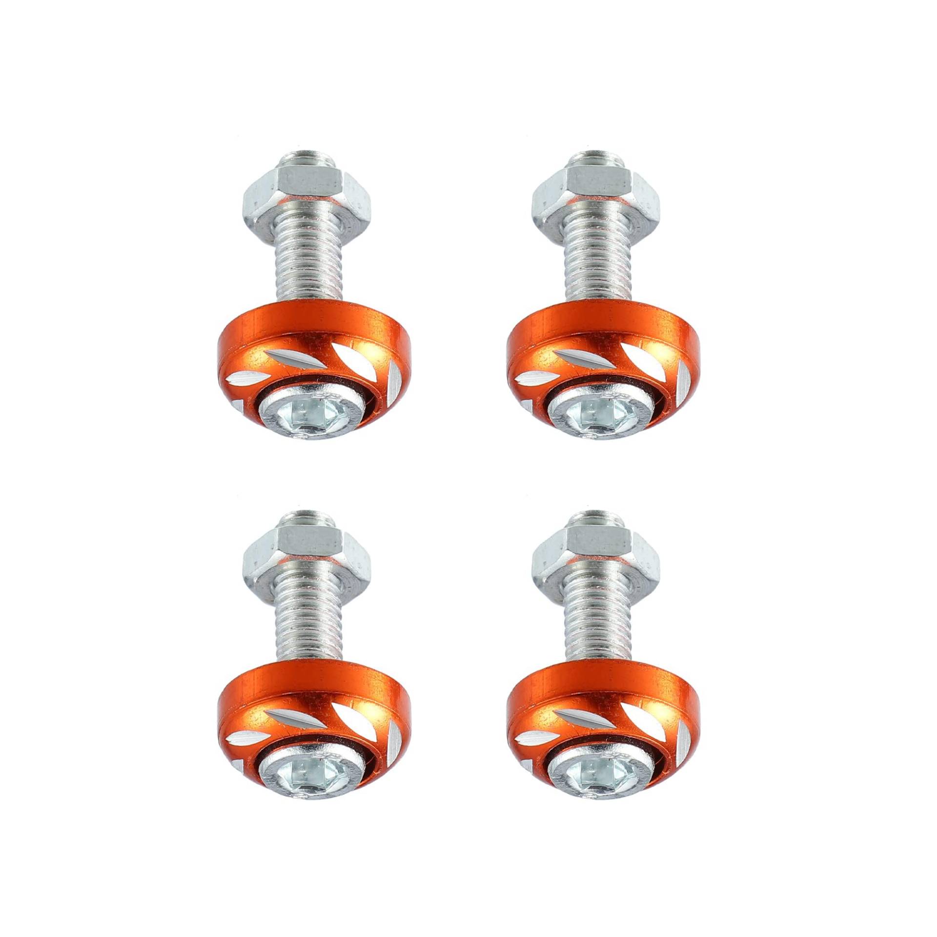 Nummernschildschraubenmuttern aus Aluminiumlegierung, für Auto, Motorrad, Orange, 1996–2023, 4 Stück von Unifizz