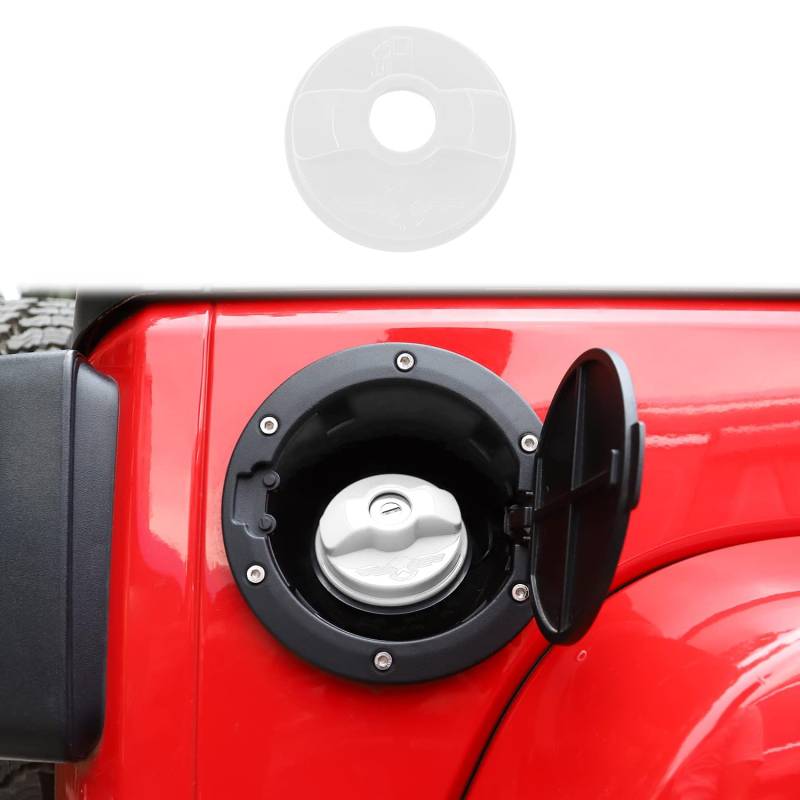 Tankdeckel-Tankdeckel-Türabdeckung, kompatibel mit Jeep Commander 2006–2010 Jeep Wrangler JK JL 2007–2023, Außenzubehör (Farbe: ABS Weiß), Tankdeckel Tankdeckel von Unifizz