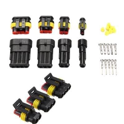 Unifizz 708PCS 43 Kits Wasserdichte Automotive Elektrische Anschlussklemmen - 1/2/3/4/5/6 Pin Stecker & Weiblich Automotive Wire Connectors Kit für Auto, Motorrad, Marine, 22-16 AWG von Unifizz