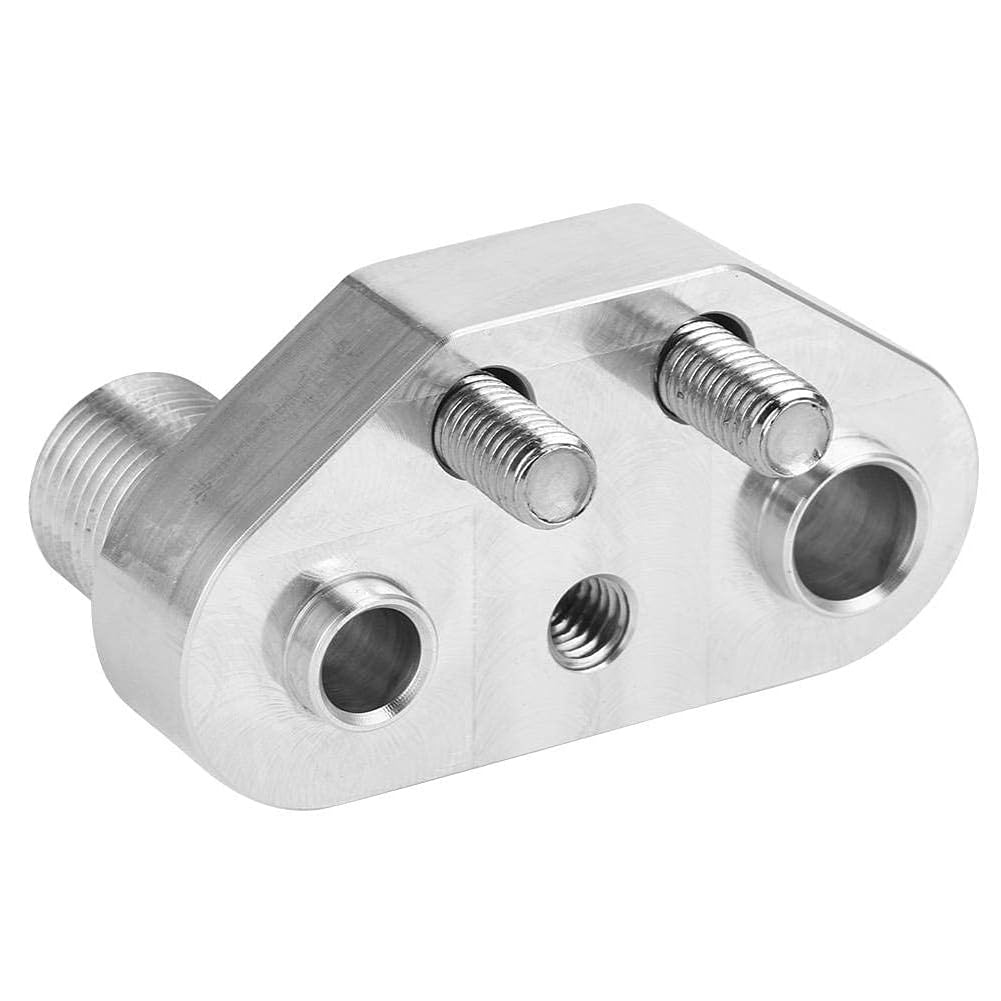 Unifizz AC-Kompressor-Adapter für SD7B10 7176 8AN/-10AN Fitting 3/4-16 und 7/8-14 Gewinde, A/C Kompressor-Anschlussadapter, Ersatz, Aluminium, polierte Oberfläche von Unifizz