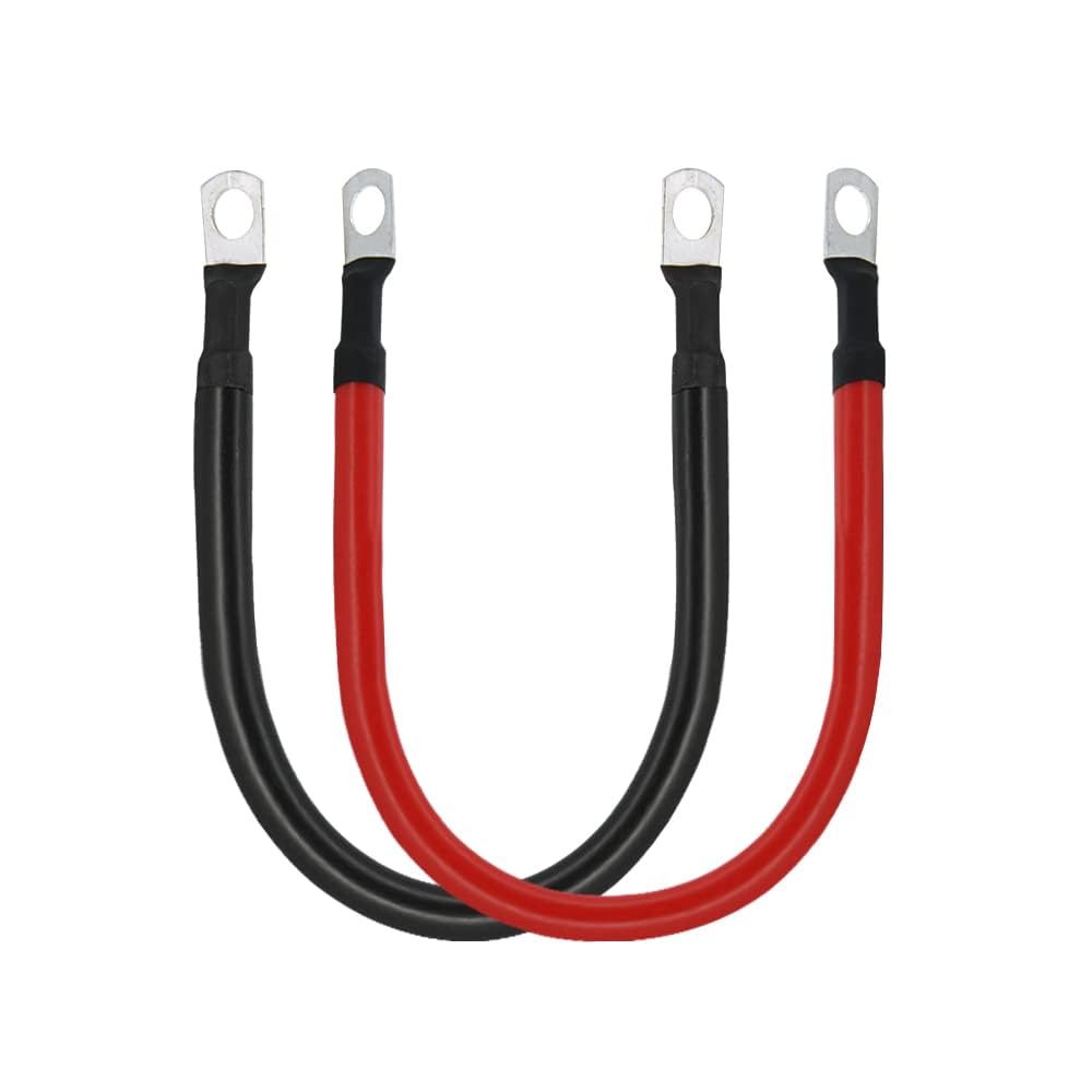 Unifizz Batteriekabel, 4 AWG (4 Gauge), reines Kupfer, Batterie-Wechselrichterkabel mit 5/16 Zoll Ösen, beide Enden, Wechselrichter, Draht-Set für Automobil, Solar-Wechselrichter, Marine, Boot, von Unifizz