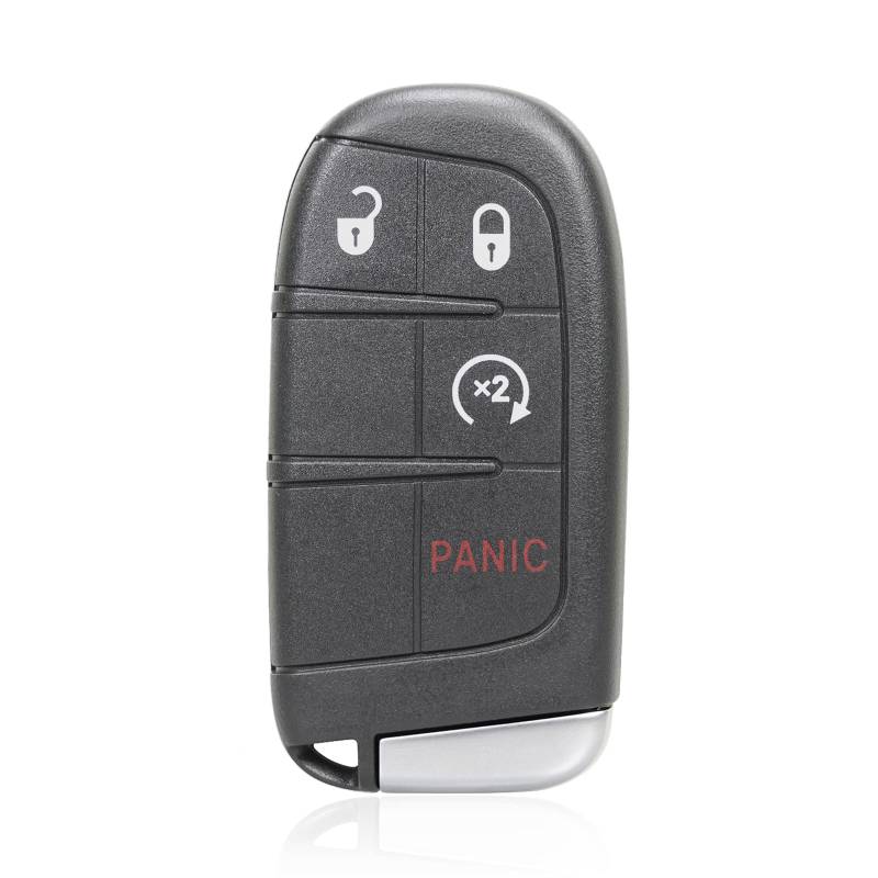 Unifizz Ersatz Keyless Entry Fernbedienung Auto Schlüsselanhänger 4 Tasten für Grand Cherokee 2014-2022 für Dodge Durango 2014-2022 mit Türschlüssel Schwarz M3N40821302 433MHz 46 Chip von Unifizz