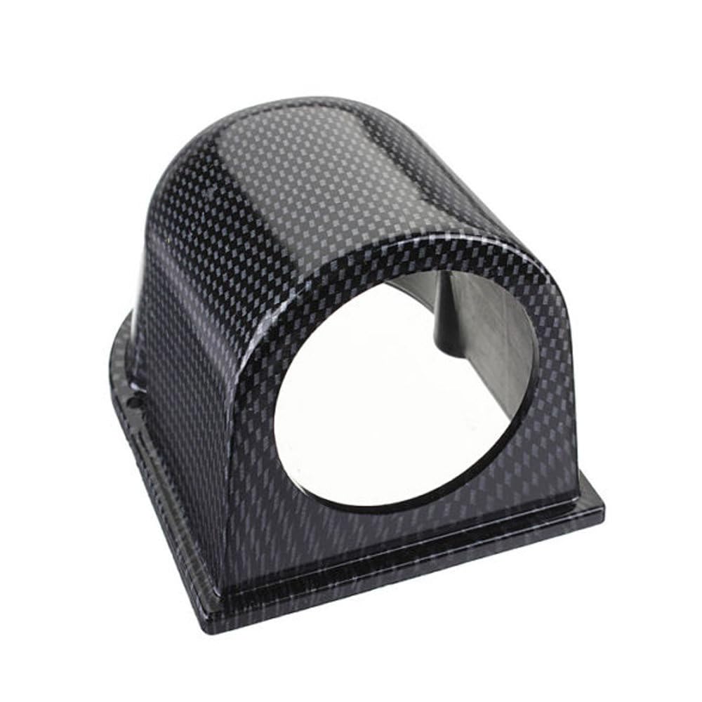Unifizz Schwarze Karbonfaser, 52 mm, universal, ein Loch, Armaturenbrett, Auto-Messgerät, Pod-Halterung, ABS, für LKW, Boot, Motorrad von Unifizz