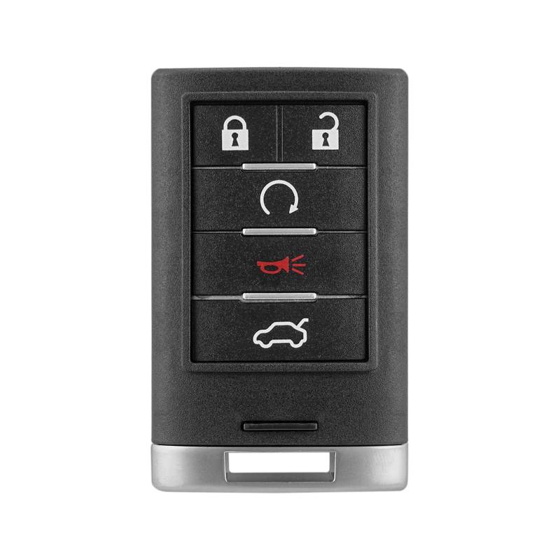 Unifizz Smart Ersatz Schlüsselanhänger Gehäuse Keyless Entry Fernbedienung Schlüssel Shell Cover 5 Tasten für Cadillac Escalade CTS DTS STS 2008-2012 Schwarz von Unifizz