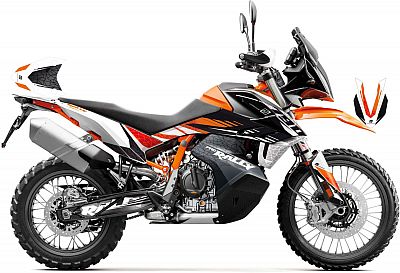 Uniracing KTM 790 Adventure R, Dekor-/Kratzerschutz-Set - Orange/Schwarz/Klar von Uniracing