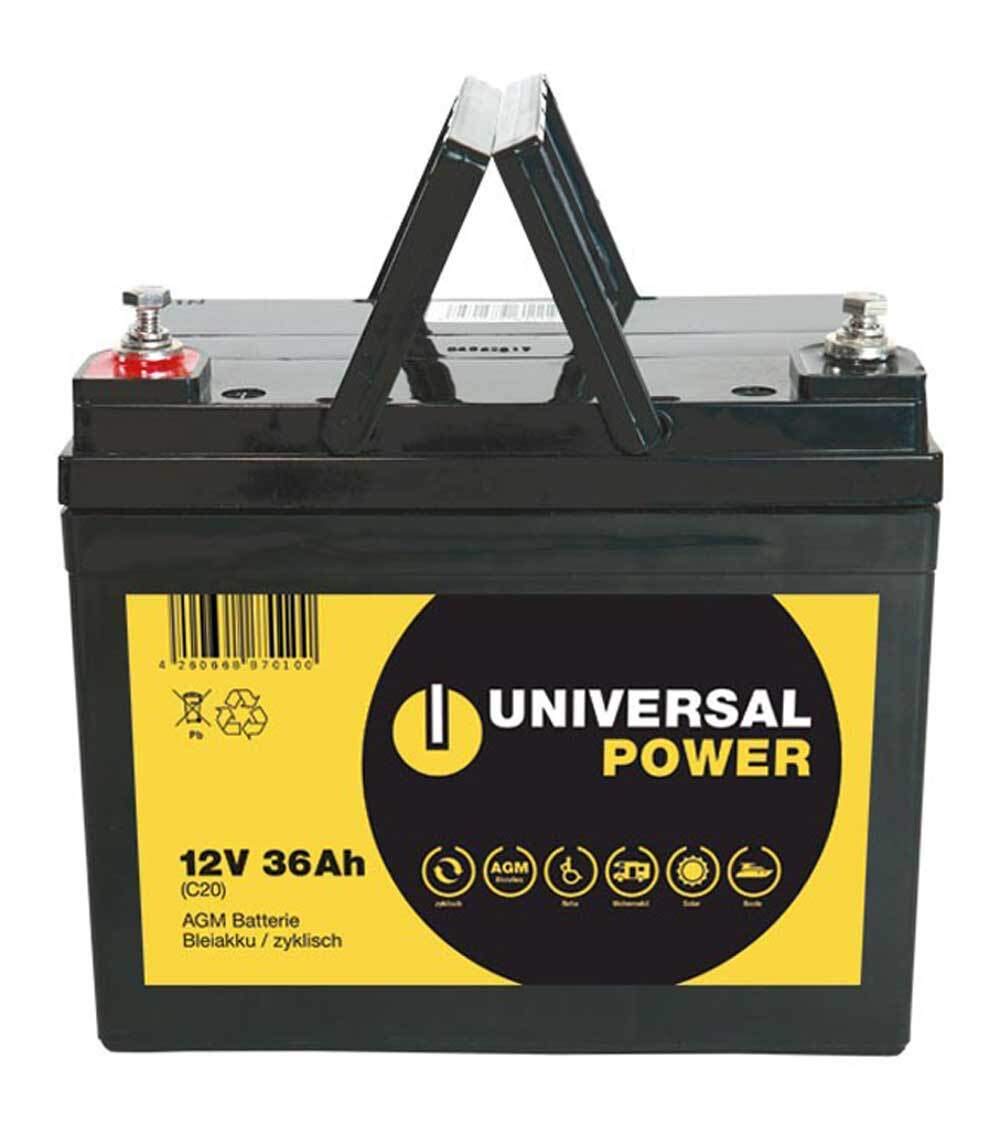 Universal Power AGM UPC12-36 12V 36Ah (C20) AGM Batterie zyklenfest wartungsfrei von Universal Power