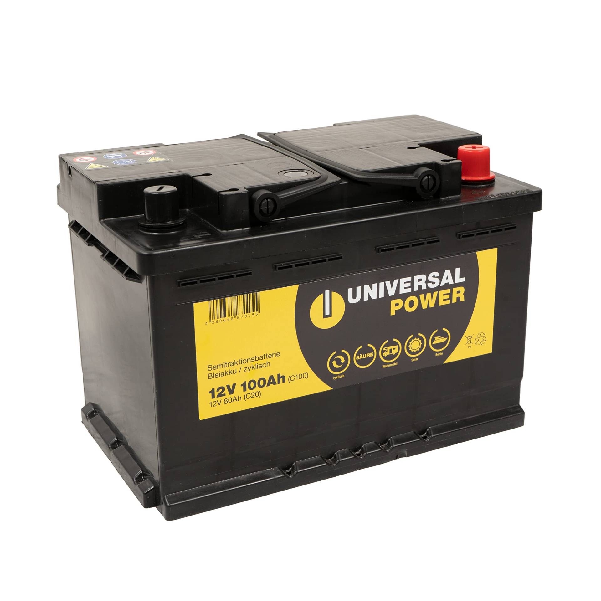 Universal Power Semitraktion UPA12-80 12V 80Ah (C100) Solar Batterie Wohnmobi... von Universal Power