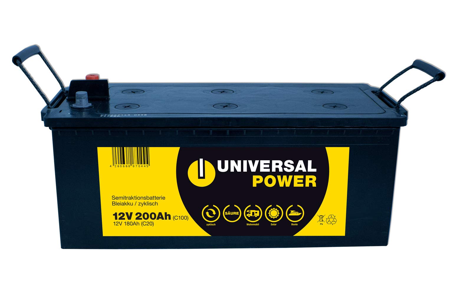 Universal Power Solar Batterie Wohnmobilbatterie 12V 200Ah (C100) von Universal Power