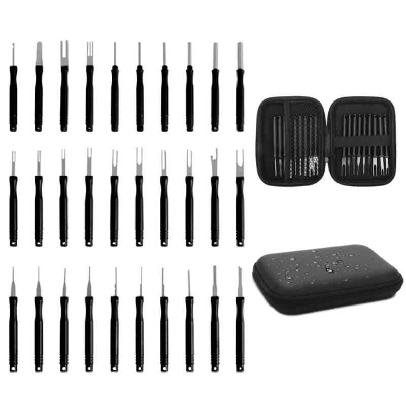 30 Stück Auspinwerkzeug, Auspinnwerkzeug Kfz Set, Terminal Removal Tool Kit, Entriegelungswerkzeug, Stecker Auspinwerkzeug, Terminal Removal Tool, Pin Removal Tool, Entriegelungswerkzeug Kfz Stecker von Unpoten