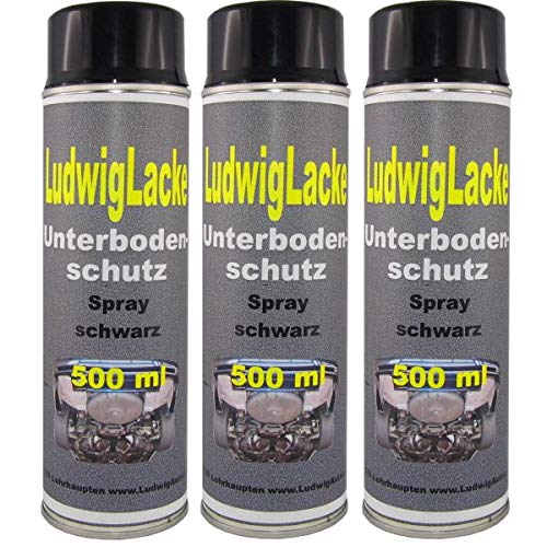 3 x 500 ml Spray Profi Unterbodenschutz schwarz überlackierbar von Unterbodenschutz nicht überlackierbar