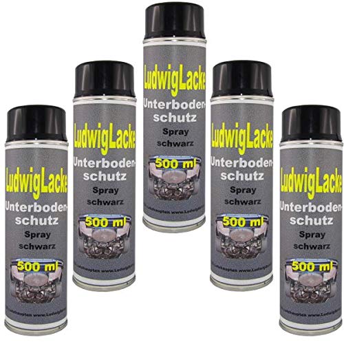 5 x 500 ml Spray Profi Unterbodenschutz schwarz überlackierbar von Unterbodenschutz nicht überlackierbar