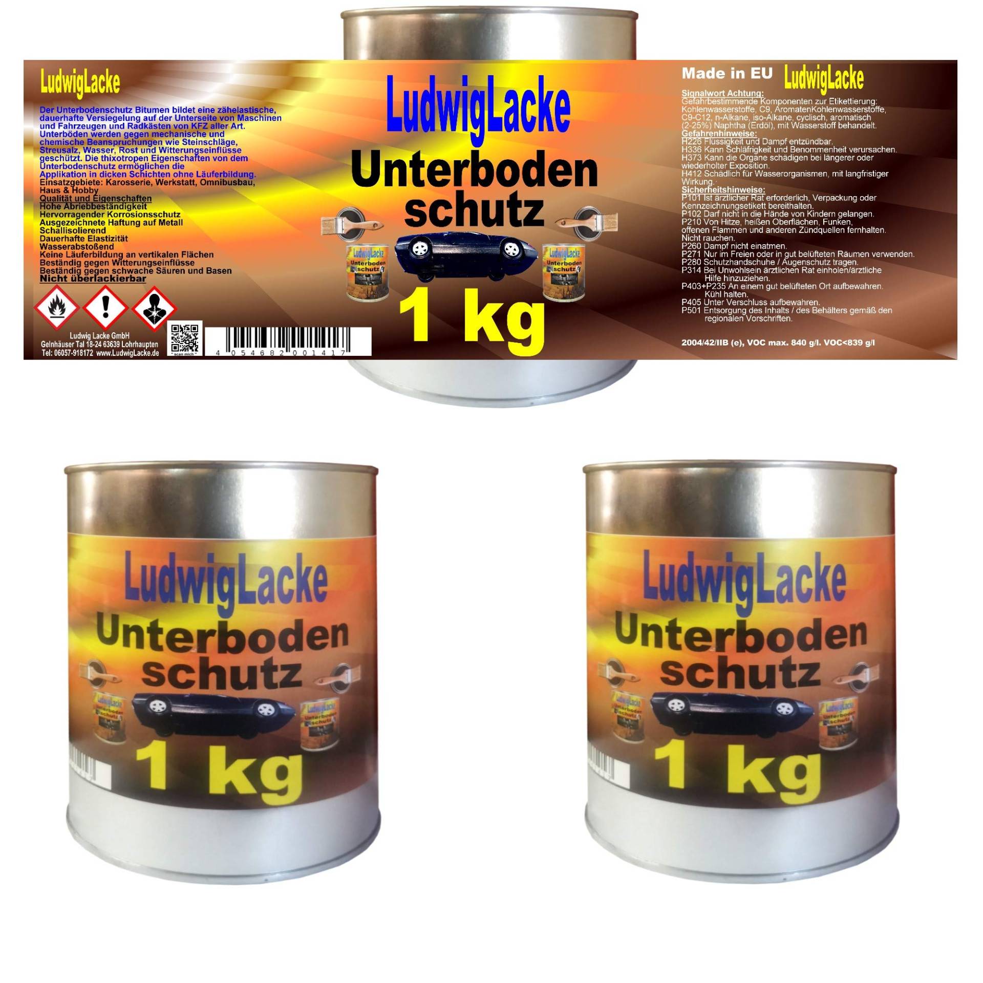 Unterbodenschutz 3 x 1 kg streichbar Bitumen von Unterbodenschutz