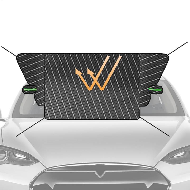 Car Winter Frost Protector, Ice and Frost Removal Sunshade, Windproof Cover for Winter, 101.57x61.02x47.24 Inches Fits Cars, Trucks, Suvs, and During Winter Condition von Uonguon