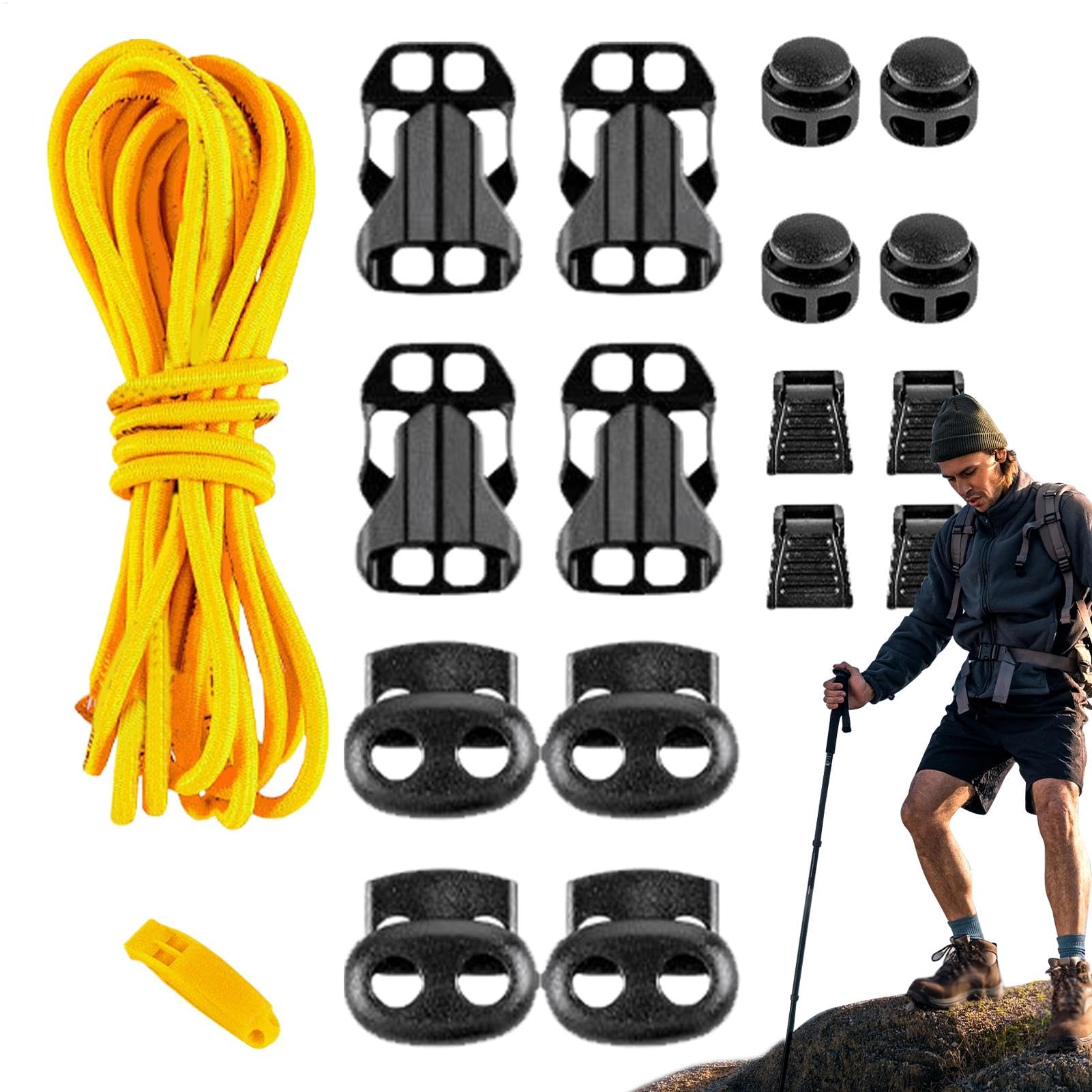 Hiking Backpack Elastic Rope Buckle Set, 18 Pieces Replacement Elastic Ropes with Buckles, Increased Storage Capacity for Trekking, Outdoors, Mountaineering von Uonguon