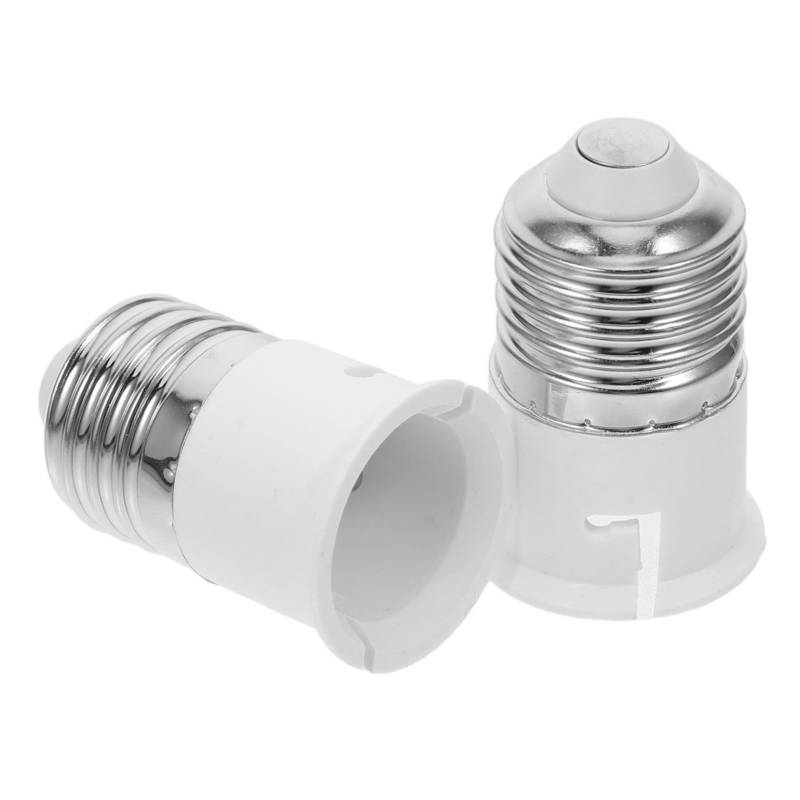 Uonlytech 2st Lampenadapter E27-zu-b22-glühbirnen-konverter Fassungshalter Für Lampen E27 Lampenfassung Verlängern E27 Steckdosenverlängerung Schwenkbare Steckdose Glühbirnenfassung Weiß Pbt von Uonlytech