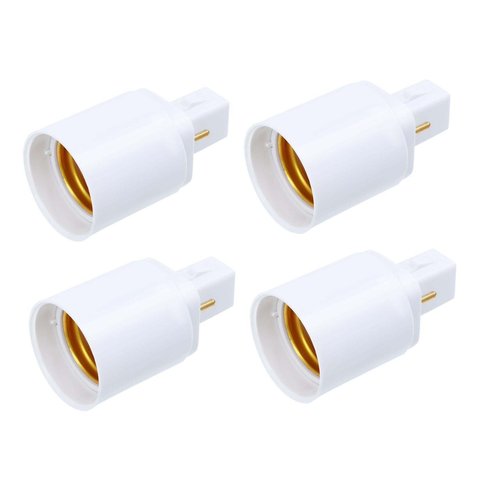 Uonlytech 4 Stück G24d Konversionslampenkopf E27 Lampenfassungsadapter Adapter Für Lampenfassungen Adapter G24 Auf E27 E27- Steckdose [metallmaterial]: Vernickeltes Kupfer E12 Weiß Produkt von Uonlytech