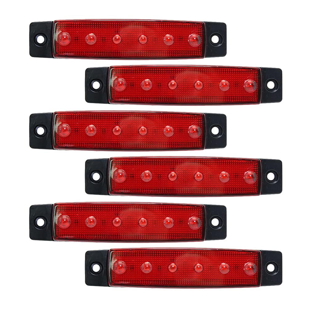 Uonlytech 6Pcs 6 LED Boot Streifen Licht Marine Boot Licht Wasserdichte Deck Heck Schritt Beleuchtung Boot Navigation Licht für Kajak Yacht Segelboot 12V Rot von Uonlytech