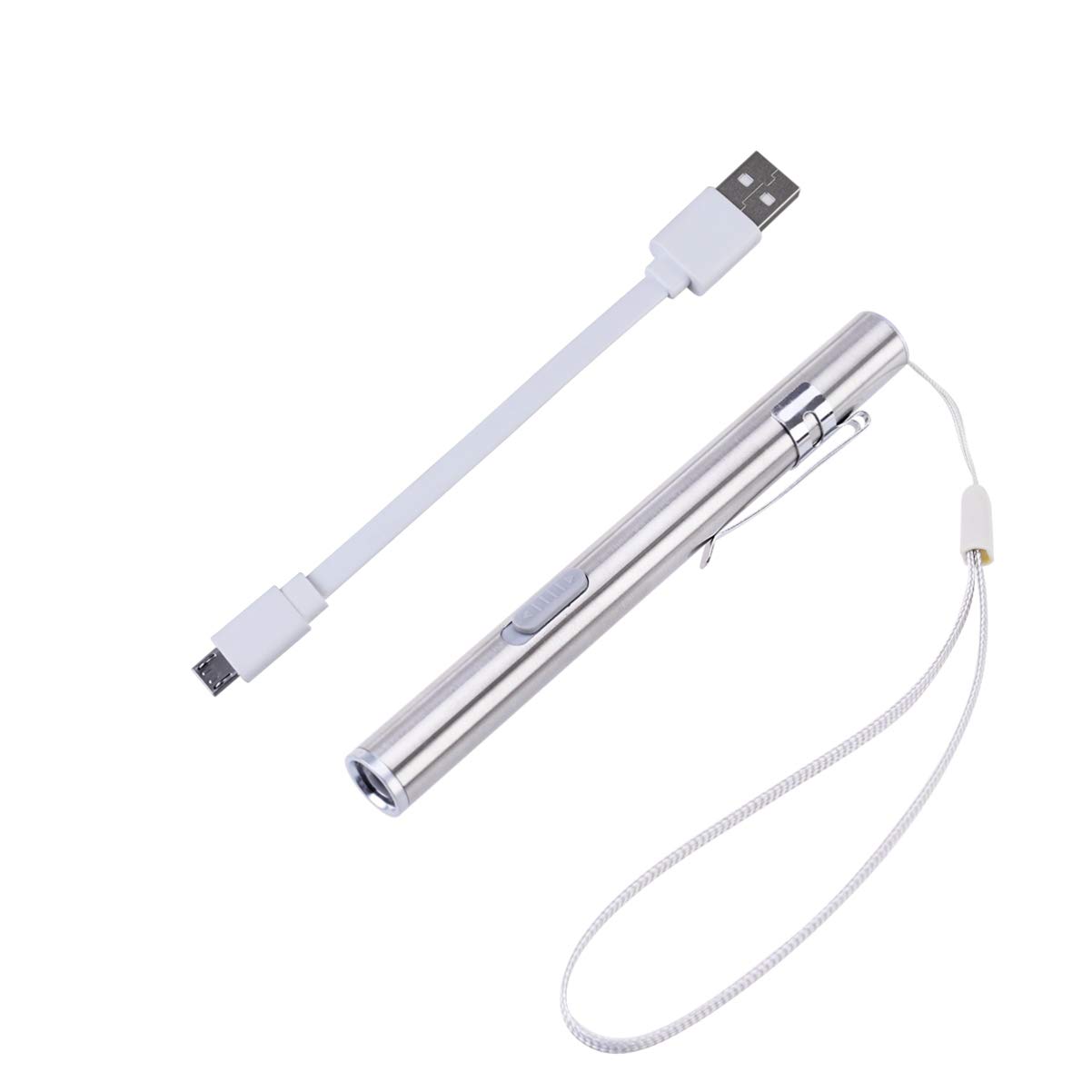 Uonlytech Krankenschwester Stift Licht LED Stift Taschenlampe USB Wiederaufladbare Edelstahl Strahl Penlight LED Stift Licht für Arzt Krankenschwester von Uonlytech