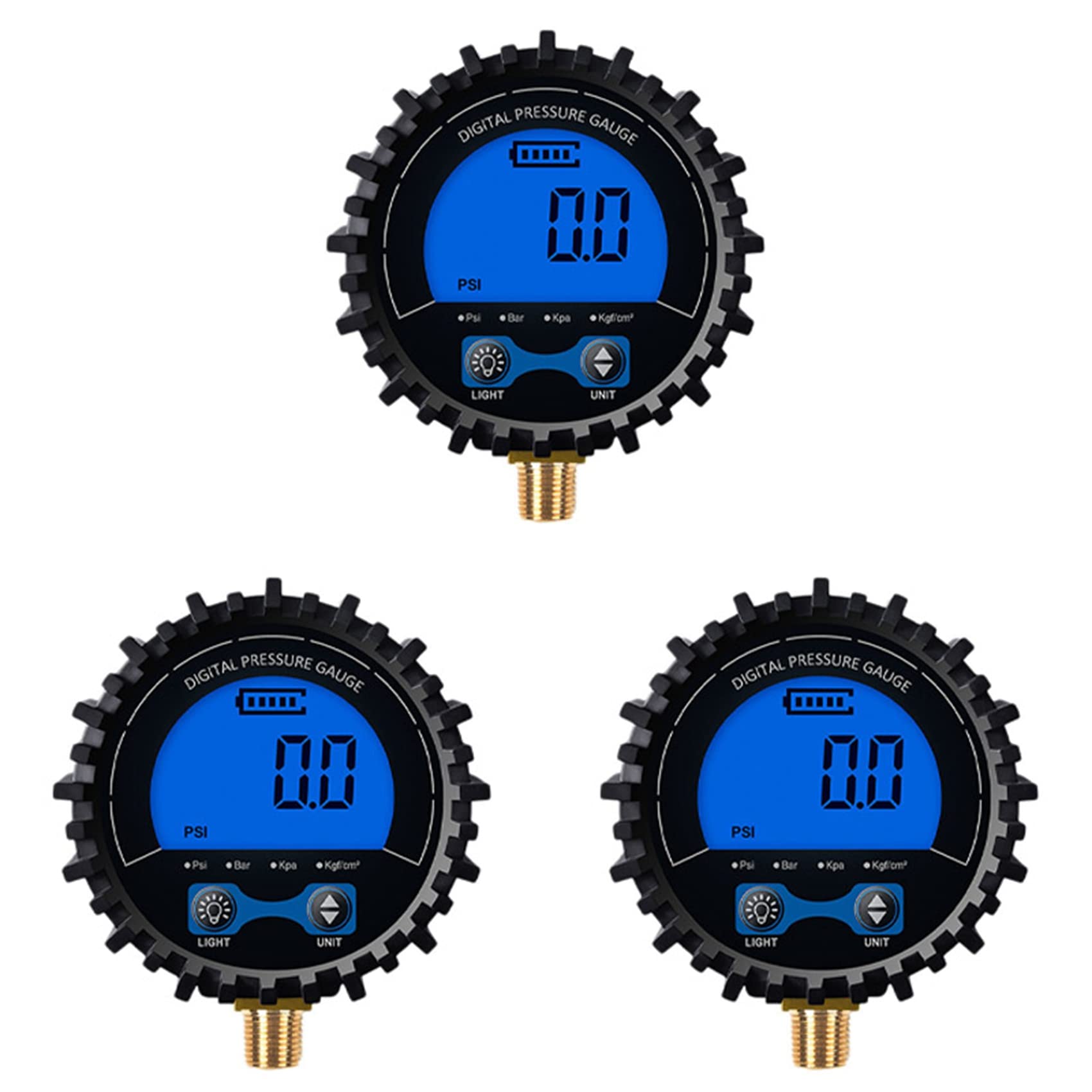 Uooduby 3X Reifen Druck Messer Digitaler Reifentester Bildschirm Luft Druck Manometer Schnell Kupplungs Gewinde 1/8 von Uooduby