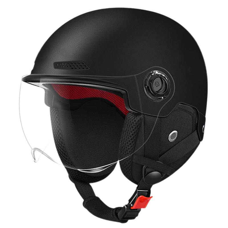 Fahrradhelme, Retro Helm Motorrad Motorradhelm,Skaterhelm Motorradhelm Für Herren Und Frauen,Motorradhelm Brain Cap Einziehbaren InnengläSern,Abnehmbares Waschbares Futter von Uoqpty