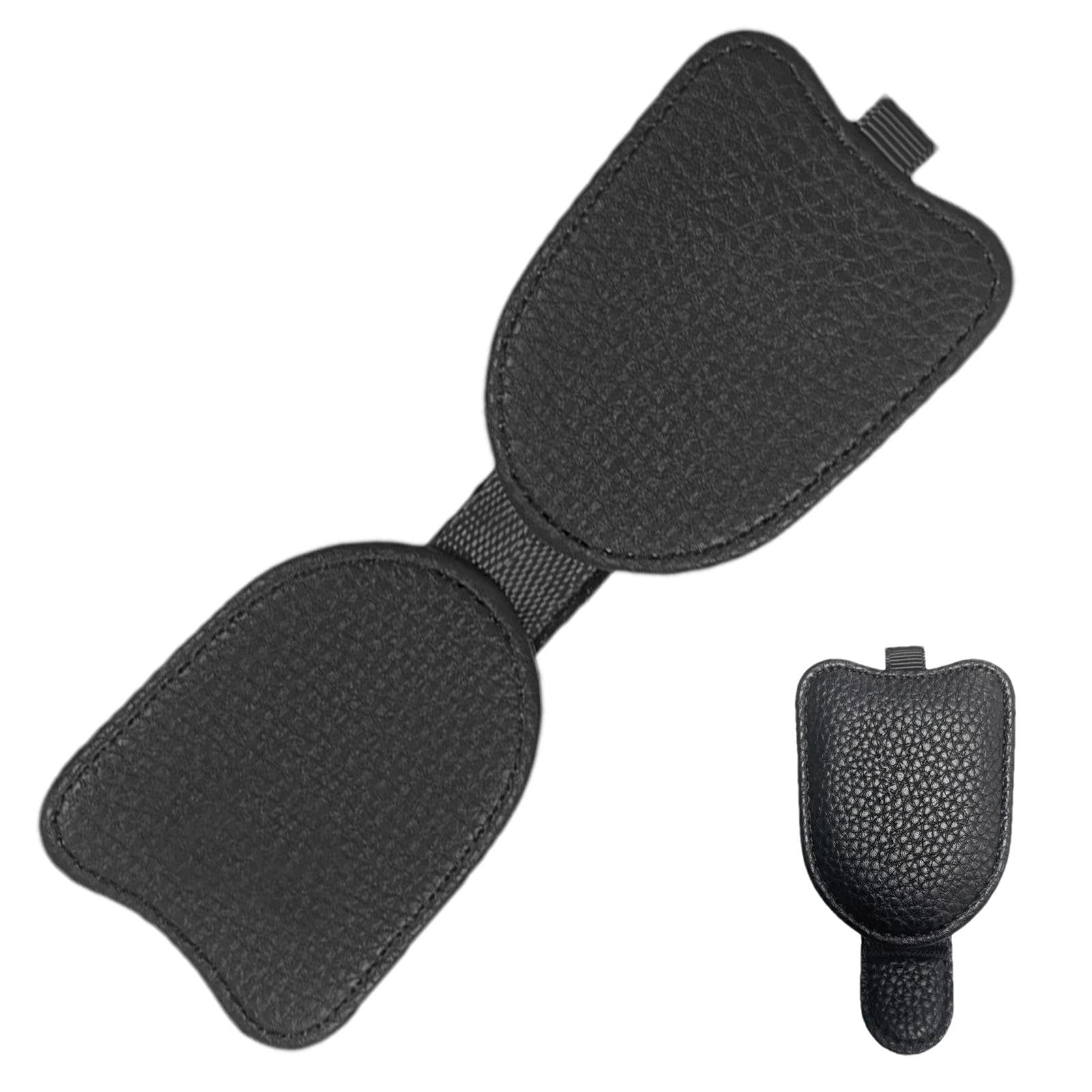 Sonnenbrillen-Clip für Auto-Visier, Auto-Sonnenbrillen-Halter-Clip, Auto-Visitenkartenhalter, Sonnenbrillenhalter für Auto-Sonnenblende, magnetischer Leder-Brillen-Brillen-Aufhänger-Clip von Uoqpty