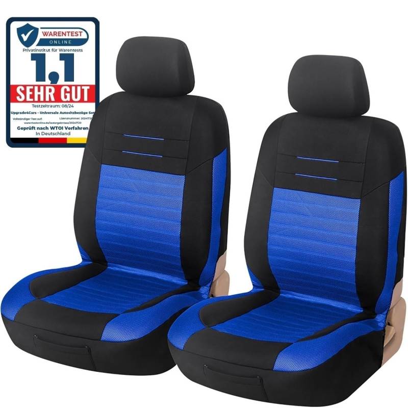 Upgrade4cars Auto-Sitzbezüge Vordersitze Blau Schwarz | Auto-Sitzbezug Set Universal | Auto-Schonbezüge für Fahrersitz & Beifahrer von Upgrade4cars