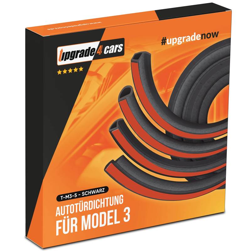 Upgrade4cars Auto Türdichtung Komplett Set kompatibel für Tesla Model 3 | Gummidichtungen für alle 4 Autotüren inklusive A & B Säule | Autozubehör Innenraum Dichtung von Upgrade4cars