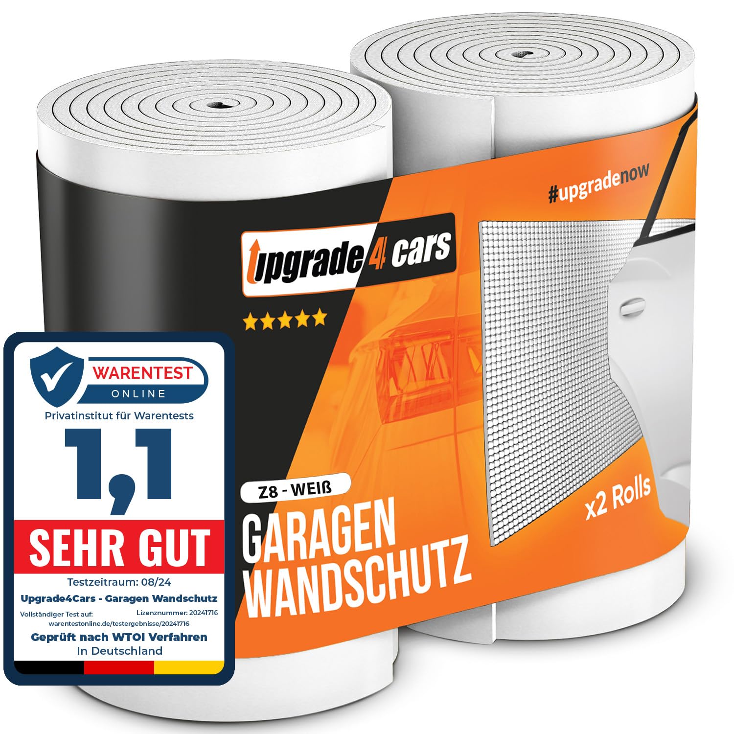 Upgrade4cars Garagen Wandschutz Selbstklebend Weiß für Autotüren | Kantenschutz Garage | Garagenwand Anfahrschutz Einparkhilfe Prallschutz Wandpolsterung von Upgrade4cars