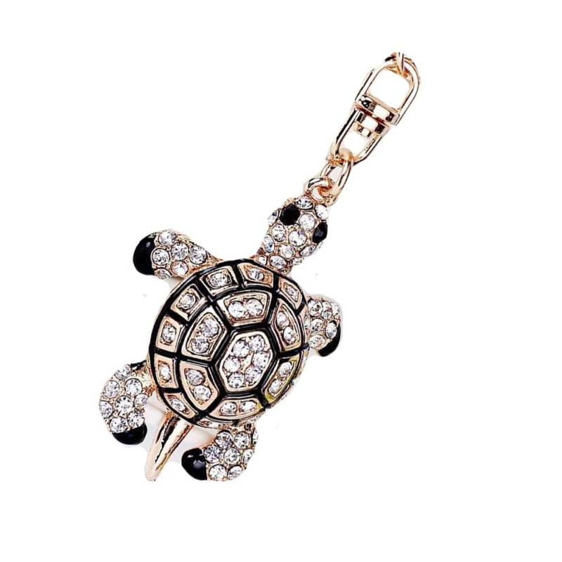 Bling Strass Schlüsselanhänger, Schildkröte Kristall Glitzer Auto Diamant Schlüsselbund Charm Anhänger Kreative Schlüsselring Geldbörse Tasche Rucksack Anhänger Auto Keychain Geschenke für Mädchen von Uposao