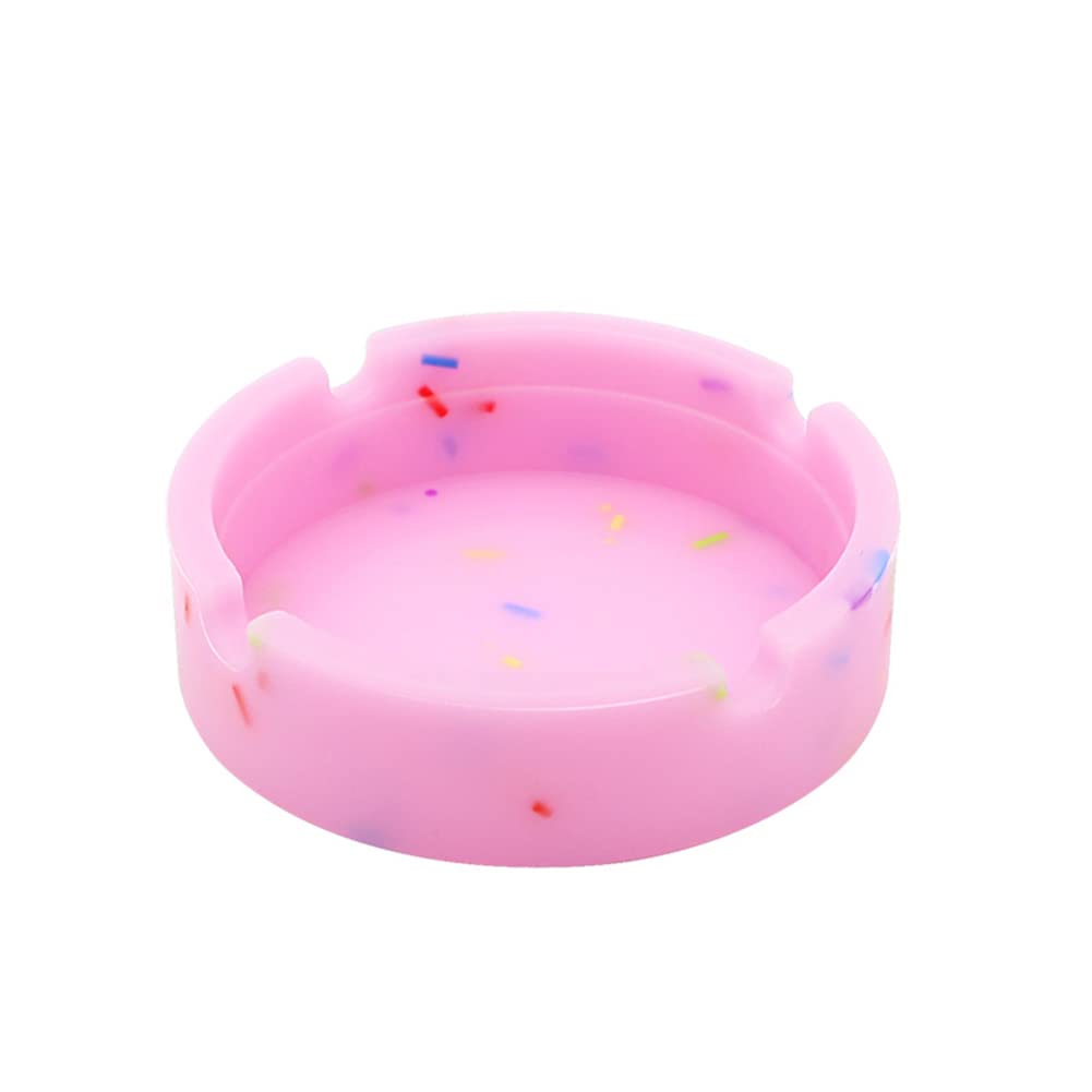 Leuchtender Silikon Aschenbecher,Rundes Design Gummi Hitzebeständig Auto Aschenbecher mit fluoreszierendem Licht Tischaschenbecher Rauch Asche Zylinder für Auto Haus Büro Wohnzimmer Desktop,Rosa von Uposao